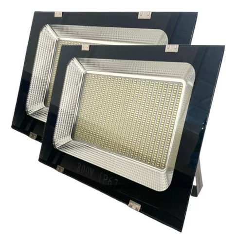 Pack X2 Focos Reflectores 800w Luz Led Ip65 Exterior Canchas Color De La Carcasa Negro Color De La Luz 10