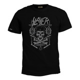 Camiseta Calavera Con Casco Slayer Banda Rock Metal Bto