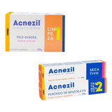 Kit  Sabonete Limpeza + Acnezil Gel E Acnezil Gel Secativo