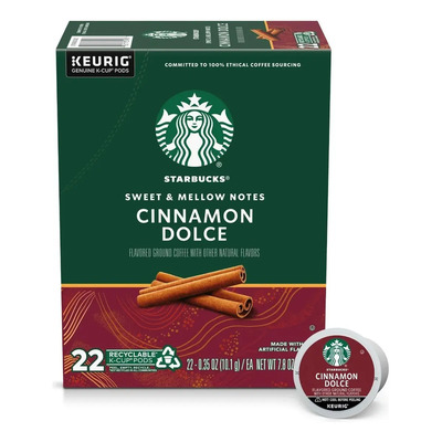 Cafe K Cup Cafetera Keurig Cinnamon Dolce Starbucks 22 Pack | Envío gratis