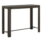 Mesa De Bar Para Jardín Marrón 55.3 X23.8  X43.5 Poly Rattan