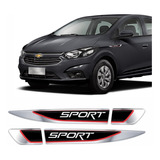 Adesivo Emblema Chevrolet Onix Prisma Sport Resinado Cromado Aplique Lateral Par Res06 Fgc