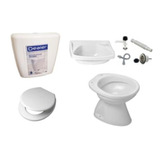 Kit Baño Eco! Inodoro Losa/mochila Plast/pileta/tapa/canilla