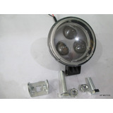 Optica  Faro Auxiliar Redodndo 3 Led Con Lupa Ap Motos