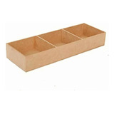 Caja Rectangular De Madera Mdf Con 3 Diviones Para Regalo