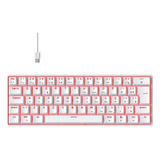 Teclado Mecanico Hyrax Branco Switch Vermelho Led Vermelho