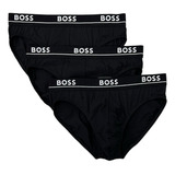 Trusa Boss Brief Black Cotton Stretch 3 Pack - Originales 