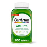 Multivitamínico Centrum Adultos 200 Tablets, Importado Eua.