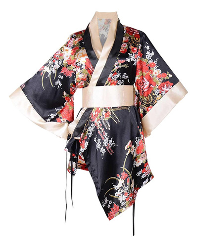 Camisón Retro De Mujer Kimono Japonés Sexy Tanga