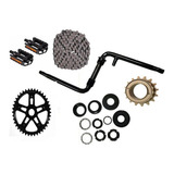 Kit 6 Itens Aro26 Pedivela Catraca Peda Bike Barra Forte Mtb