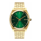 Time Teller De Nixon A0451919-00. Reloj Dorado Y Verde Para