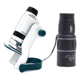 Monocular + Microscopio Portatil Científico 60-120x