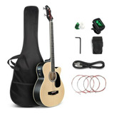 Kit De Bajo Acústico Eléctrico Glarry Para Principiantes, 4 