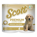  Scott Triple Hoja Papel Higiénico Premium Comfort 4 Rollos