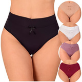 Kit 5 Calcinha Cós Alto Duplo Lingerie Modeladora Mf022