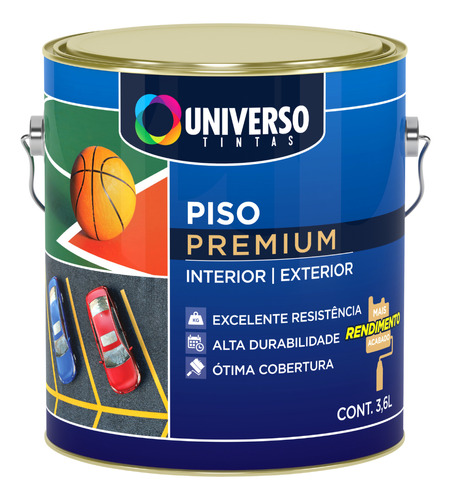 Tinta Para Piso Acrílica Premium Universo 3.6 Litros - Cores