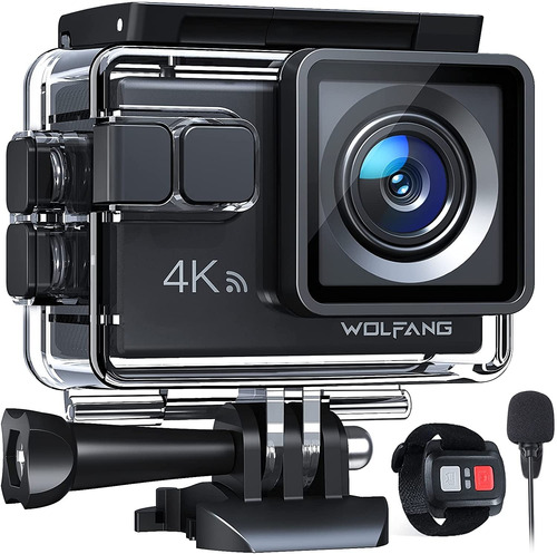 Wolfang Cámara De Acción Deportiva Wifi 4k 20mp Con Micrófono Externo