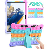 Funda Para Galaxy Tab A8 10.5 X200 Correa Pop It Arcoi Rosa