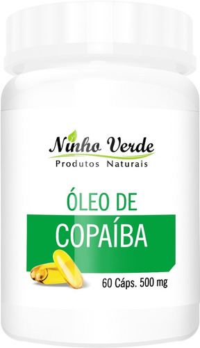 Óleo De Copaíba 500mg  60 Cápsulas - Ninho Verde