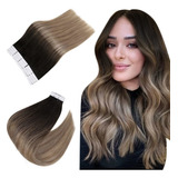 Extensiones Cabello Natural 40gr 16in 20pz Marrón Balayage