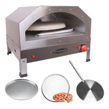 Forno Pizza Massas Com Pedra Refratária Compacto A Gás Inox