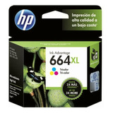 Cartucho De Tinta Hp 664xl Tricolor Original (f6v30al)