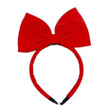 Diademas - Girls Cute Red Color Bow Headbands Party Modellin