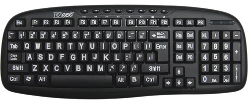 Teclado Inalámbrico Dc. Letras Impresión Grande/negro