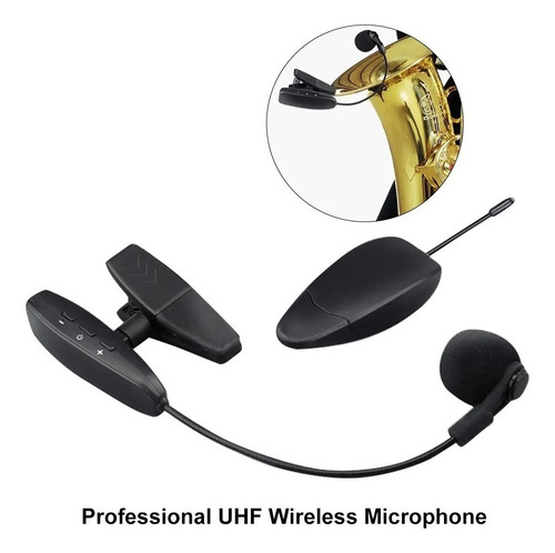 Uhf Brass - Microfone Sem Fio Profissional Para Saxofone