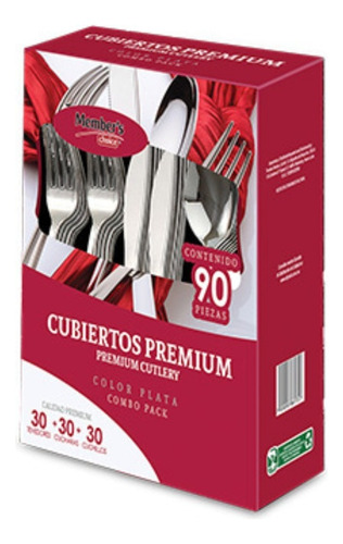 Cubiertos Premium Reutilizables Desechables 90pz Color Plata Color Plateado