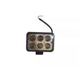 Par Faros Rectangulares Barra 6 Leds Lupa 18w Universal 