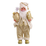 Papai Noel Luxuoso Decoração Natalina 30cm Cor Dourado3