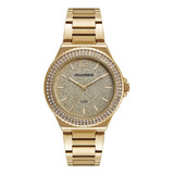 Relogio Mondaine Feminino Dourado Grande Strass 32614lpmvde1