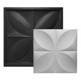 Forma Para Gesso 3d - Floral Grande - 0149 - 50x50cm Cor Cinza