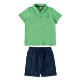 Conjunto Infantil Menino Malwee De Camisa Polo E Bermuda
