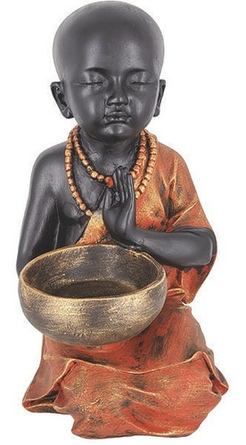Estátua Buda Menino Com Castiçal 05028