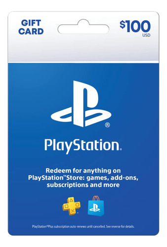 Tarjeta Psn Gift Card 100 Usd Región Usa | Ps3 Ps4 Ps5 Psv |