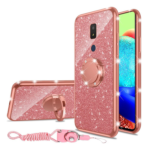 Funda Rosa Brillos Anillo Soporte Para Cricket Icon 3