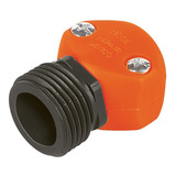 Conector Plástico, Macho 1/2 Pulgada Truper 12710 Color Naranja Con Negro