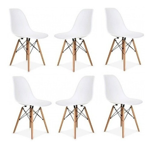 Pack 6 Sillas Eames Diseño Moderno Comedor - Varios Colores