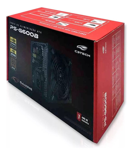 Fonte De Alimentação Atx Gamer 600w Reais Bivolt Ps-g600b