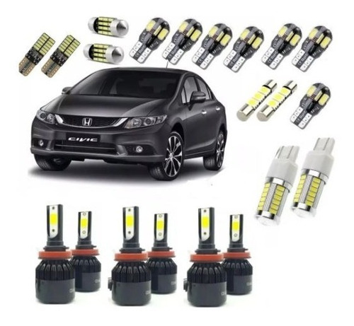 Kit Lampadas Super Led Techone Premium Civic 2014 2015 2016