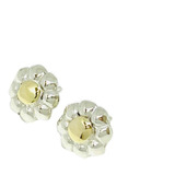 Aros Flor Magnolia Plata Y Oro Ideal Mujer Mama Novia Ar 311