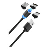 Cable Usb A Micro Usb - Type-c Lightining Tl057 Color Negro