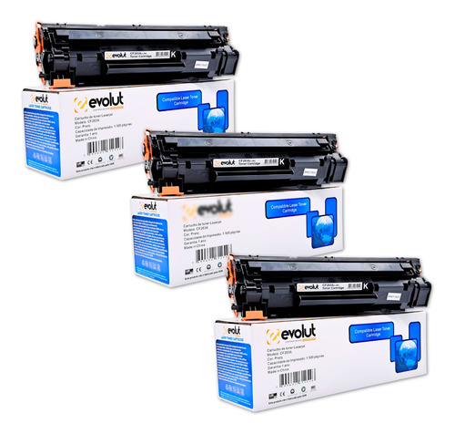 Kit 3x Toner P1102w Cb435a Ce285a 285a 285 P1102 M1132 M1212