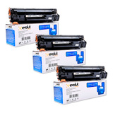 Kit 3x Toner P1102w Cb435a Ce285a 285a 285 P1102 M1132 M1212