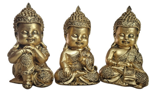 Trio Baby Bebê Buda Hindu Meditação Tibetano Enfeite Oferta