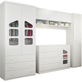 Quarto Infantil  100% Mdf Cômoda Roupeiro Aéreo Eloísa