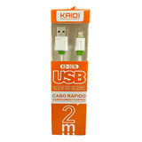 Kit 3 Cabo Carregador Kaidi 2 Metros Para iPhone 6 7 8 Xs 11