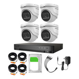 Hikvision Kit De 4 Cámaras De Seguridad Metálicas Eyeball Turbohd 4k 8mp Exterior Ip67 + + Dvr 8mp 4 Canales Turbohd + 4 Canales Ip + 3tb Hdd Modelo Ids2ce76u0t-plus+3tb